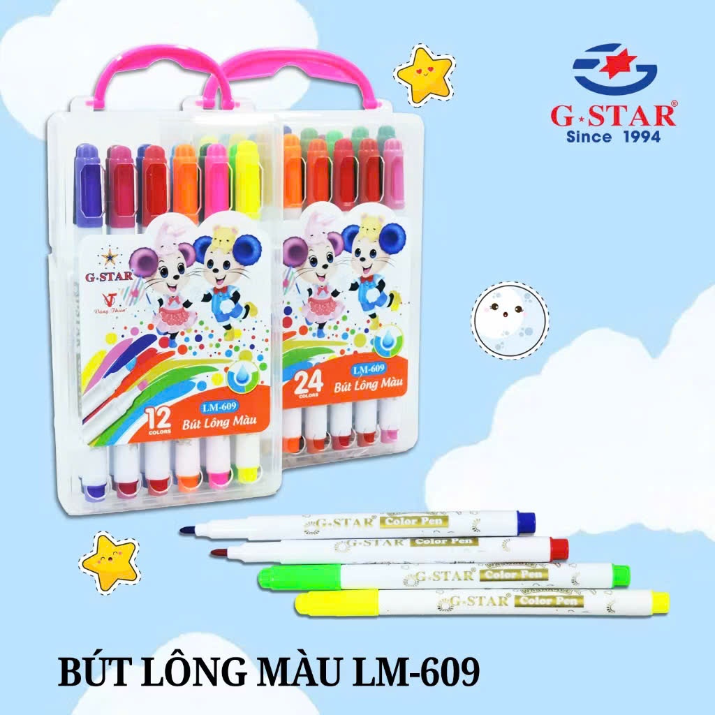 hộp bút lông màu Gs 609 24 màu