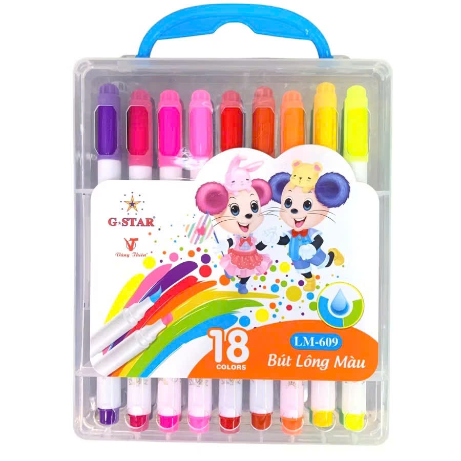hộp bút lông màu Gs 609 - 18 màu