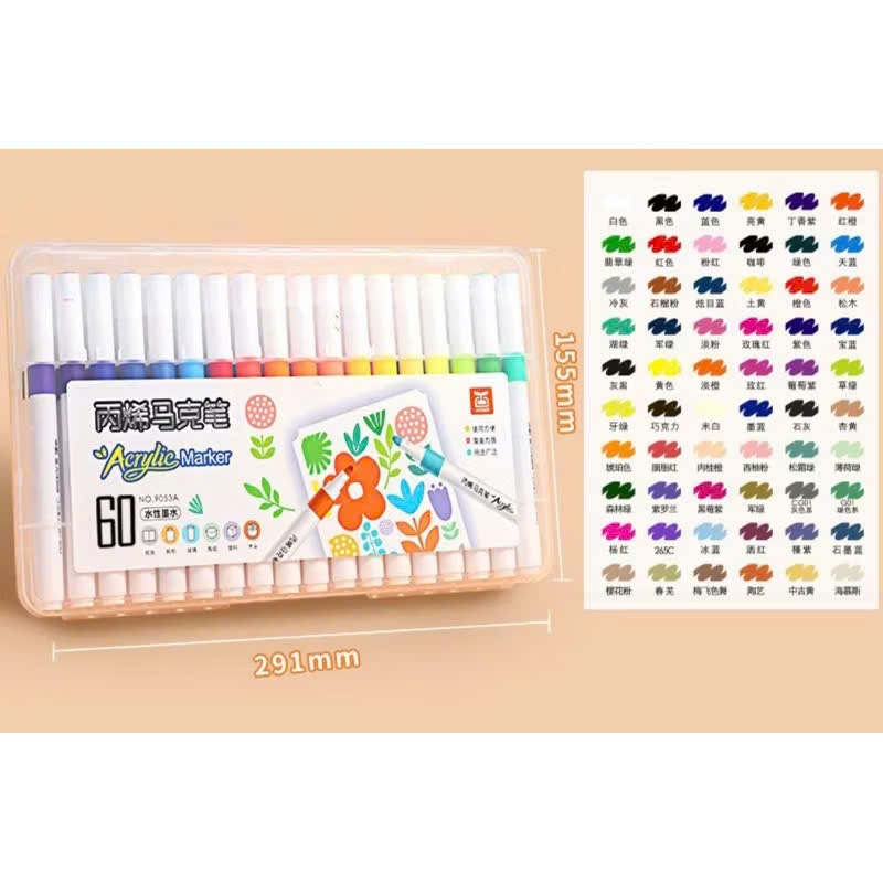 Hộp nhựa màu acrylic 60 màu