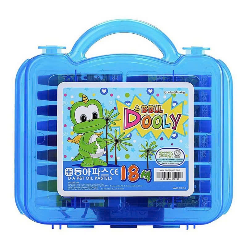 Hộp nhựa sáp dầu Dooly cao cấp - 18 màu