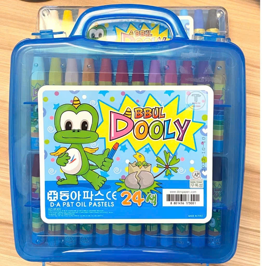 Hộp nhựa sáp dầu Dooly cao cấp - 24 màu