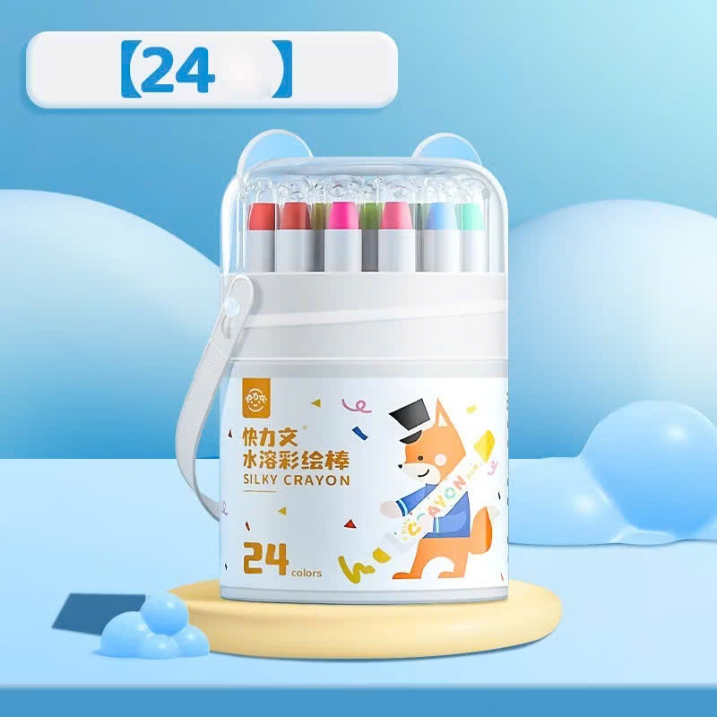 Hộp nhựa bút sáp lụa 24 màu