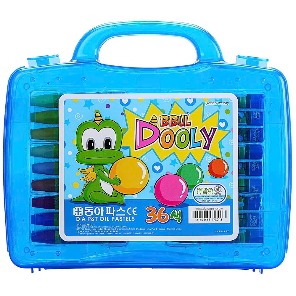 Hộp nhựa sáp dầu Dooly cao cấp - 36 màu
