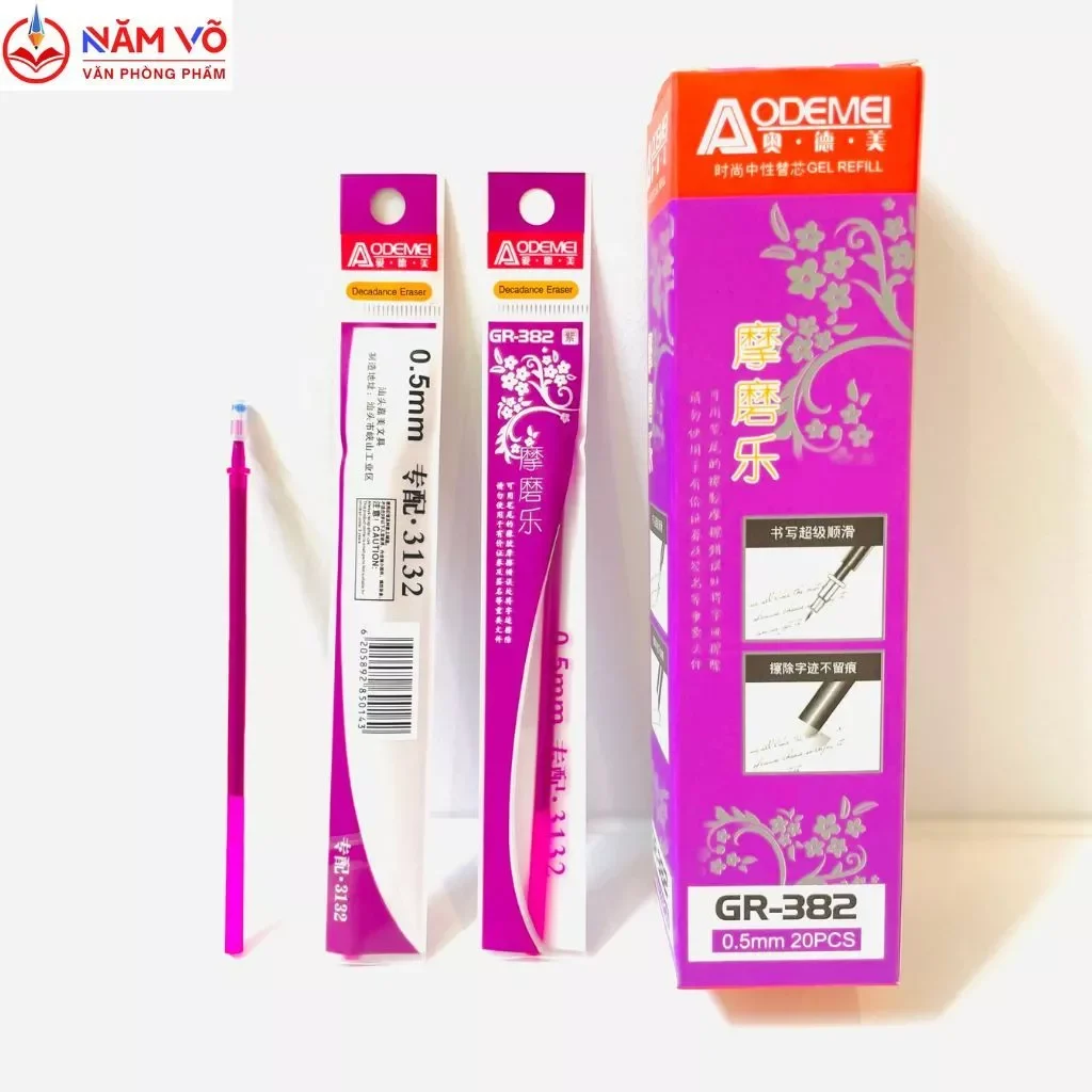 Hộp ruột viết gel bấm xóa được - tím