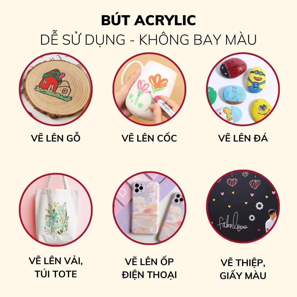 Hộp nhựa màu acrylic 60 màu