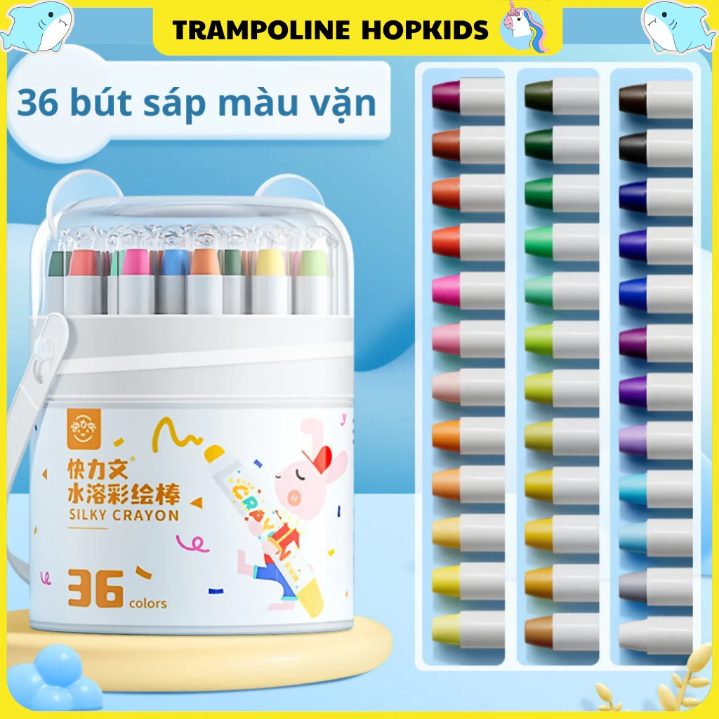 Hộp nhựa bút sáp lụa 36 màu
