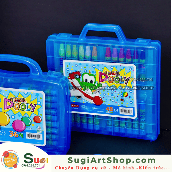 Hộp nhựa sáp dầu Dooly cao cấp - 48 màu