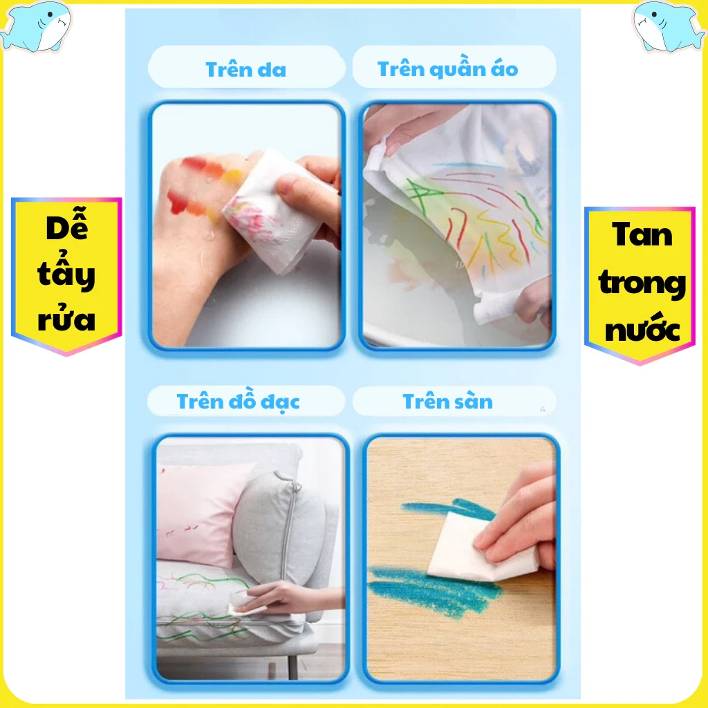 Hộp nhựa bút sáp lụa 24 màu
