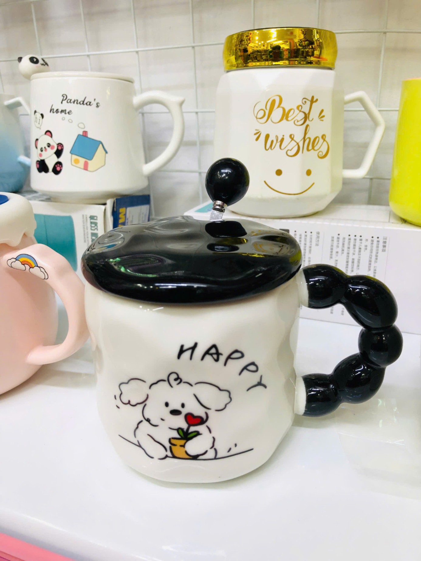 cốc sứ gấu cute kèm muỗng