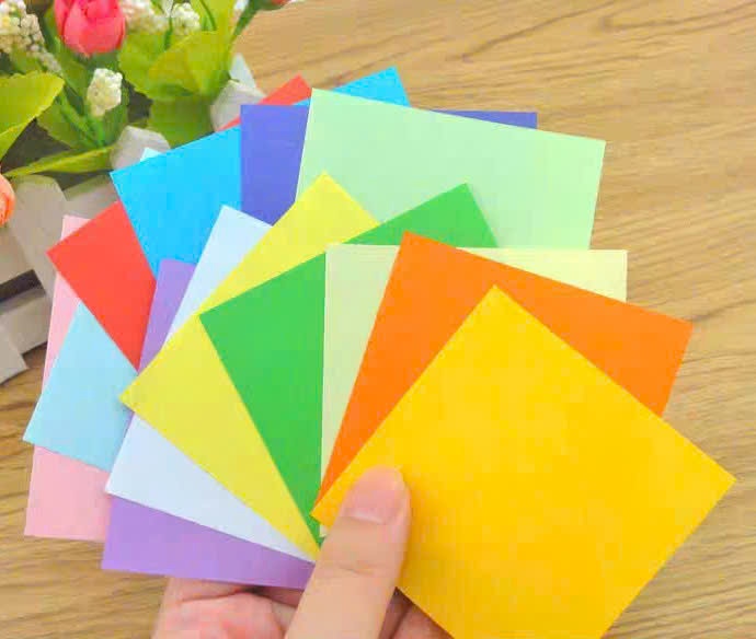 giấy gấp hạc origami nhiều màu