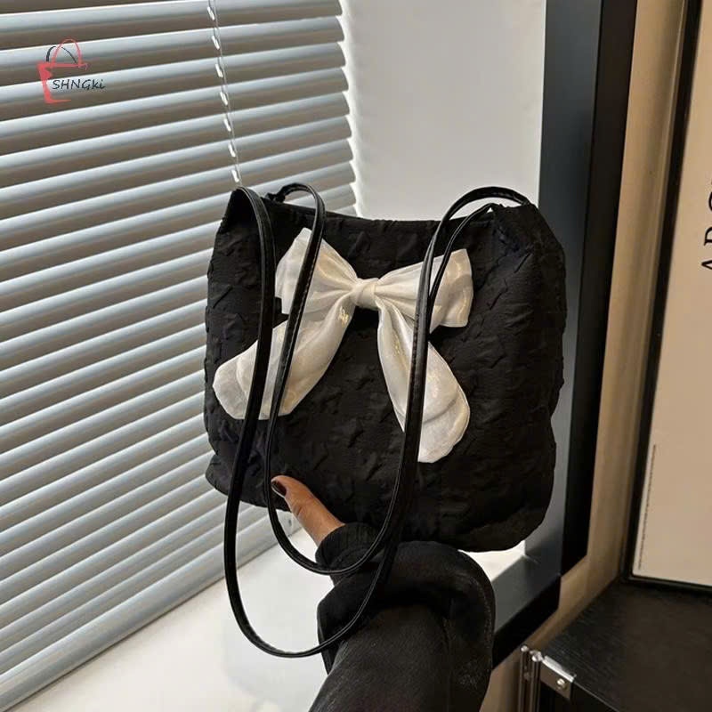 túi tole vải họa tiết nơ xinh xắn 26*23,5*11cm