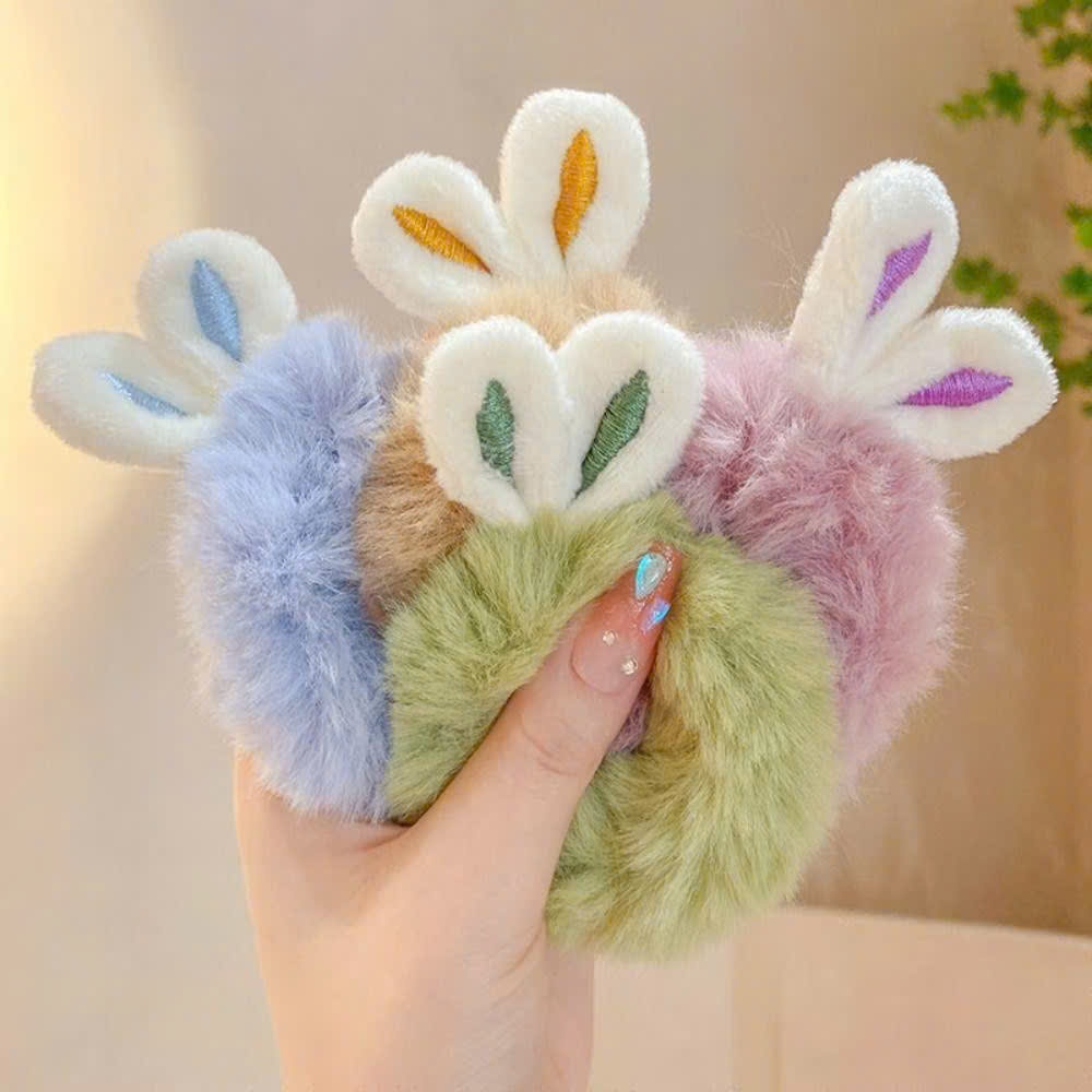 scrunchies lông xù tai thỏ