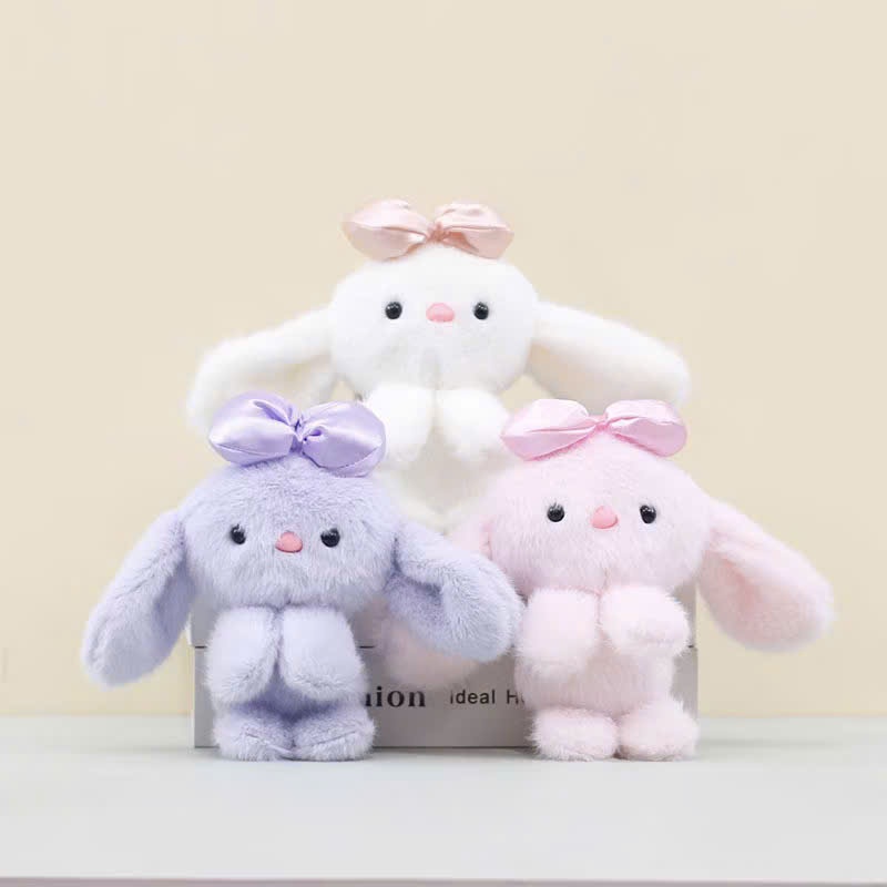 móc khóa thỏ nơ tai dài mềm mại