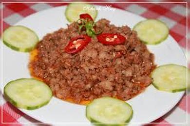 Mắm tép chưng thịt
