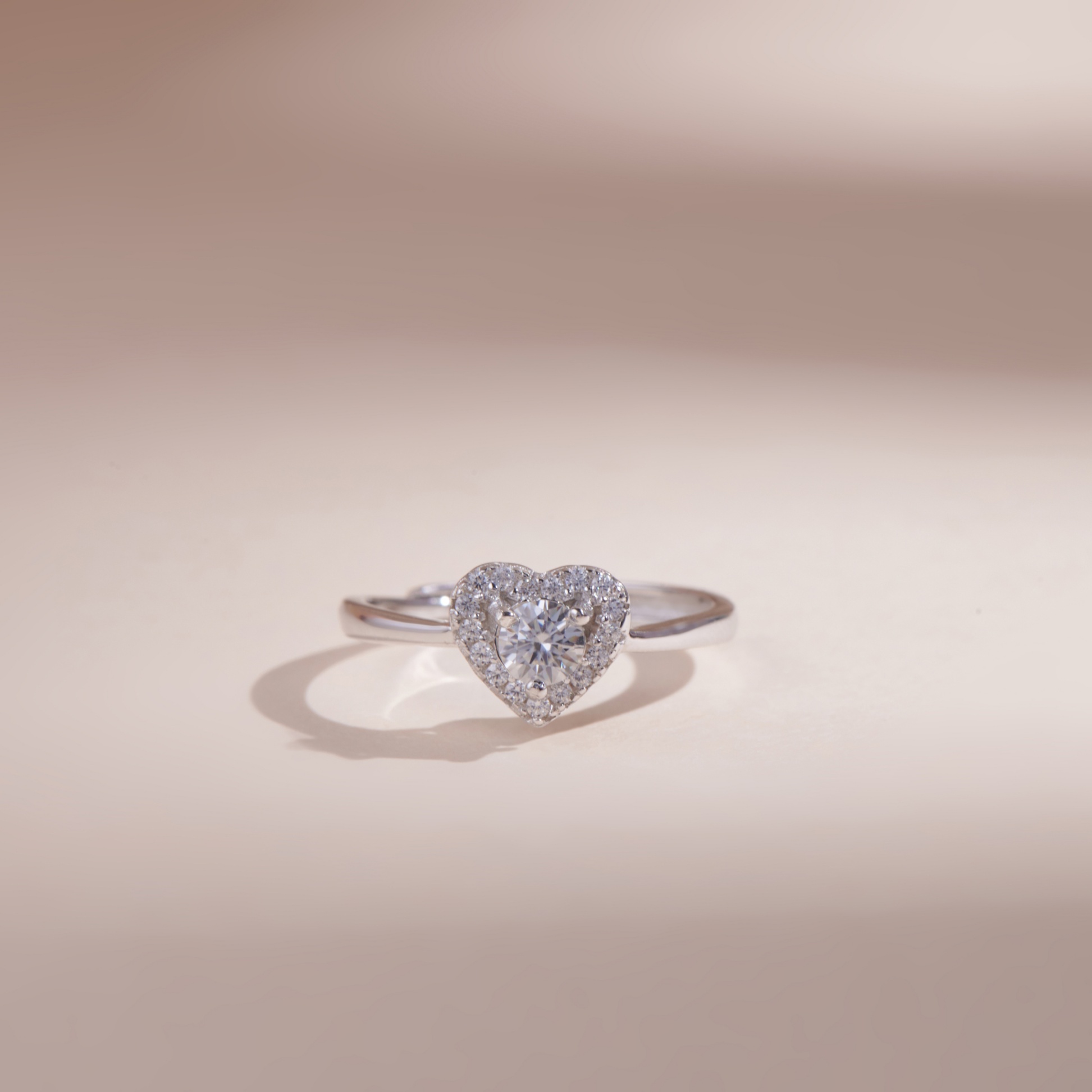 Nhẫn bạc nữ đính đá Moissanite bạc xi bạch kim 4 ly kiểm định GRA LAVESTA