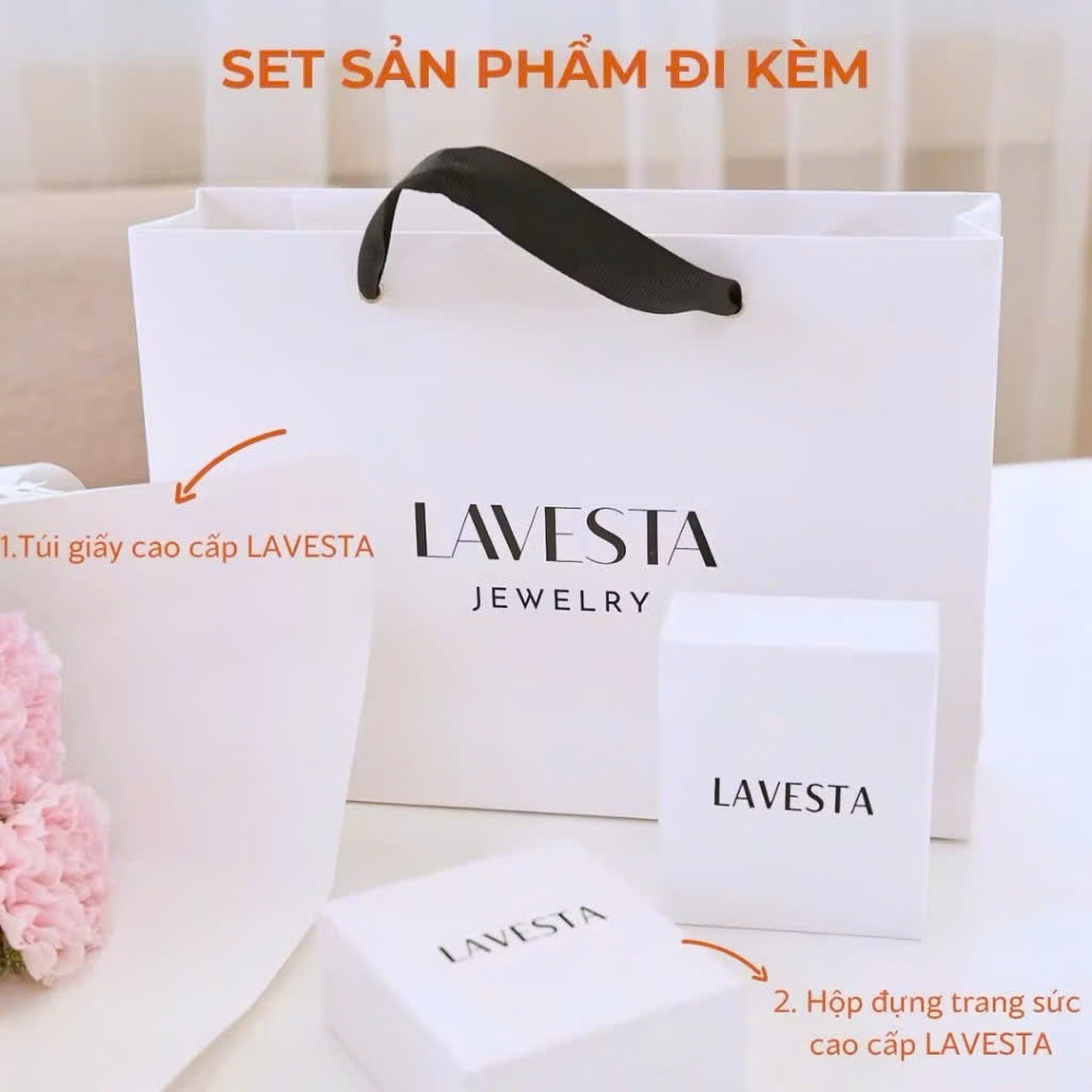 Lắc tay nữ bạc xi bạch kim cao cấp LAVESTA LAV147 Miori thiết kế mặt trái tim đôi biểu tượng kết nối sâu sắc