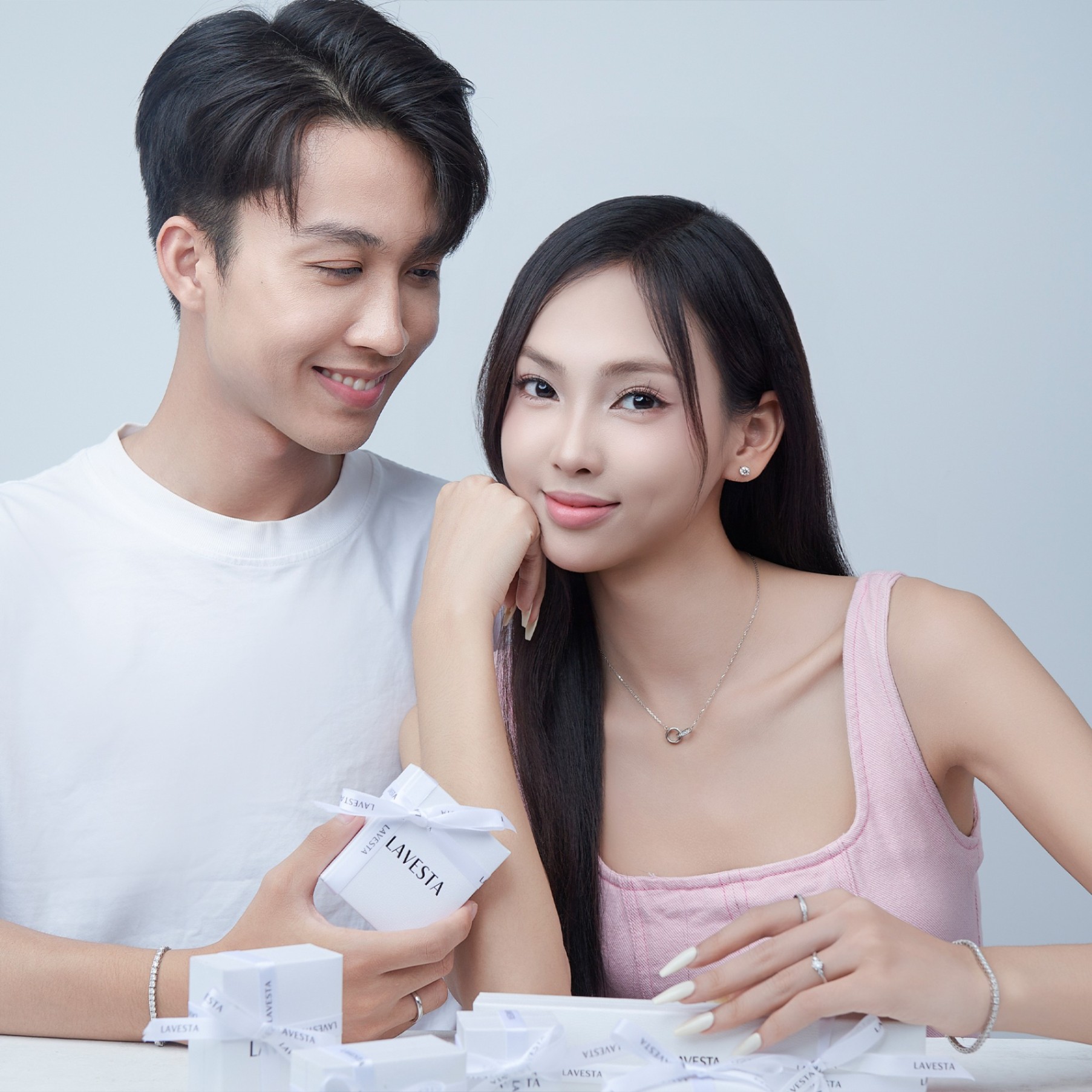 Lắc tay tennis bạc nam nữ đá Moissanite 3 ly bạc xi bạch kim LAVESTA KC109 Vincent