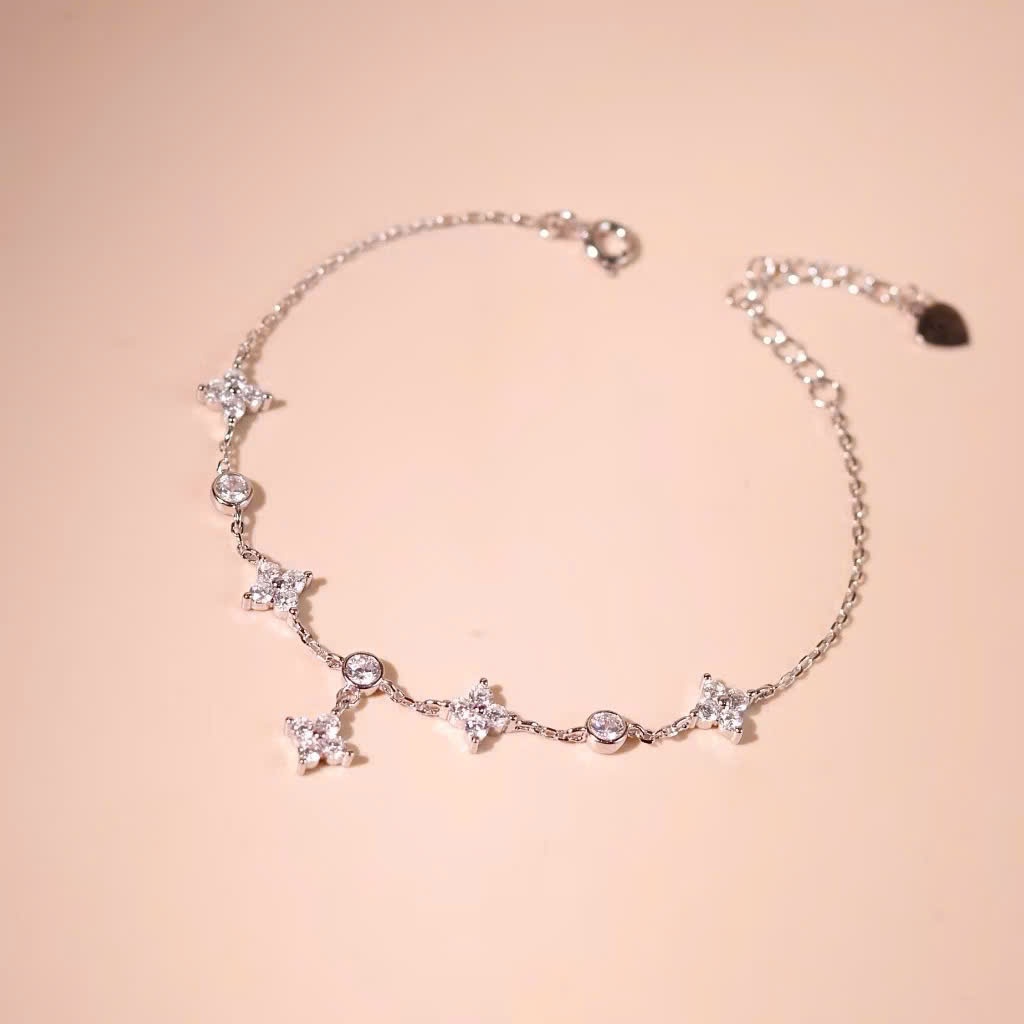 Set quà tặng trang sức dây chuyền và lắc tay bạc xi bạch kim cao cấp LAVESTA LAV164 Lani