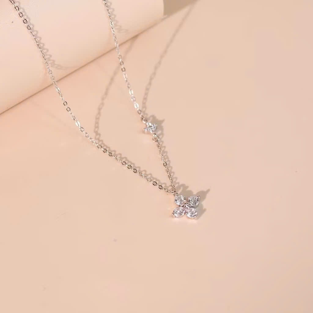 Set quà tặng trang sức dây chuyền và lắc tay bạc xi bạch kim cao cấp LAVESTA LAV164 Lani