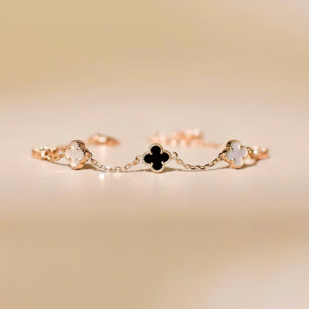 Set quà tặng trang sức lắc tay bạc mạ vàng hồng 18K cao cấp LAVESTA LAV188 Dear love - Yuri