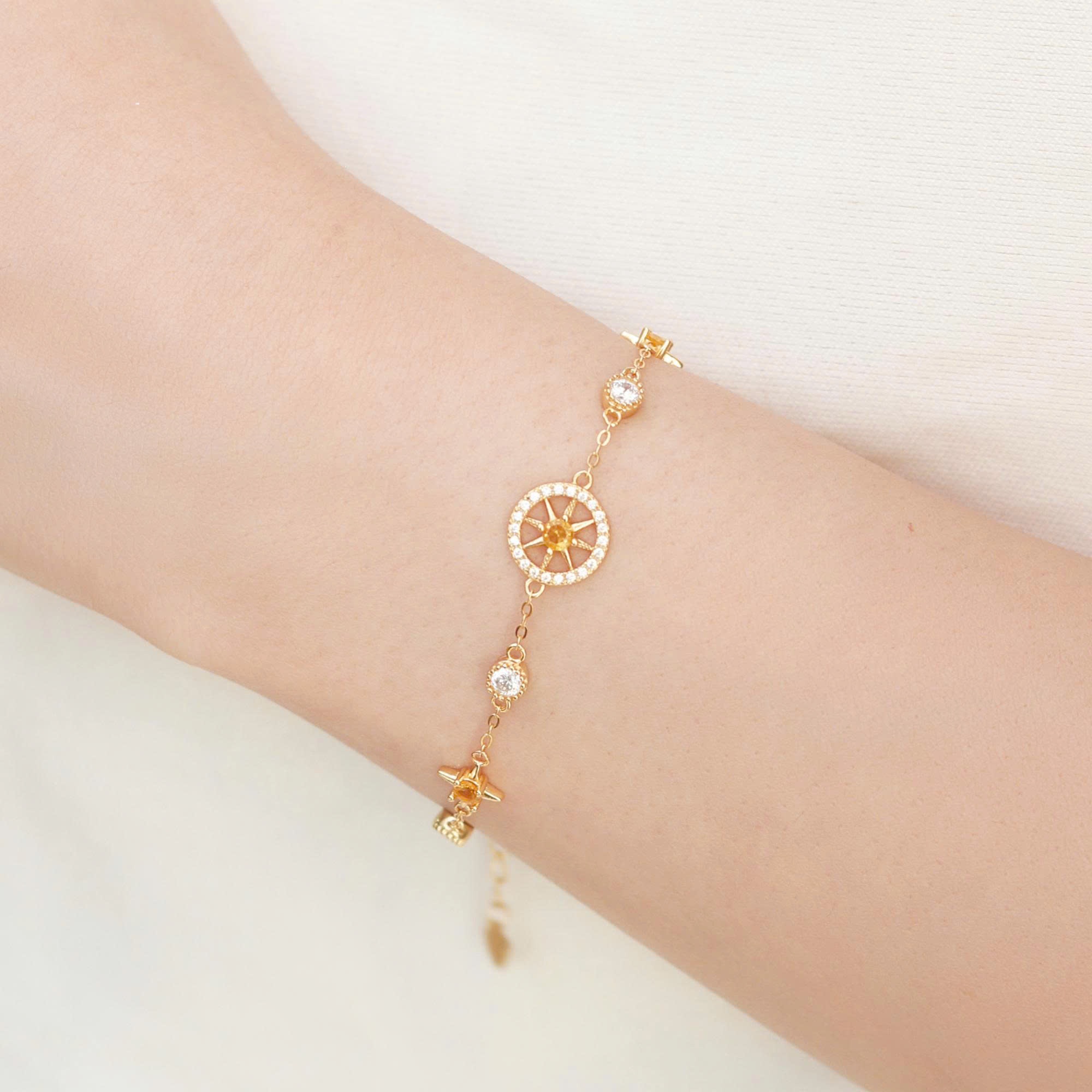 Lắc tay bạc nữ mạ vàng 14K cao cấp LAVESTA LAV169 Sunny mang năng lượng tỏa sáng, dẫn lối may mắn và thành công
