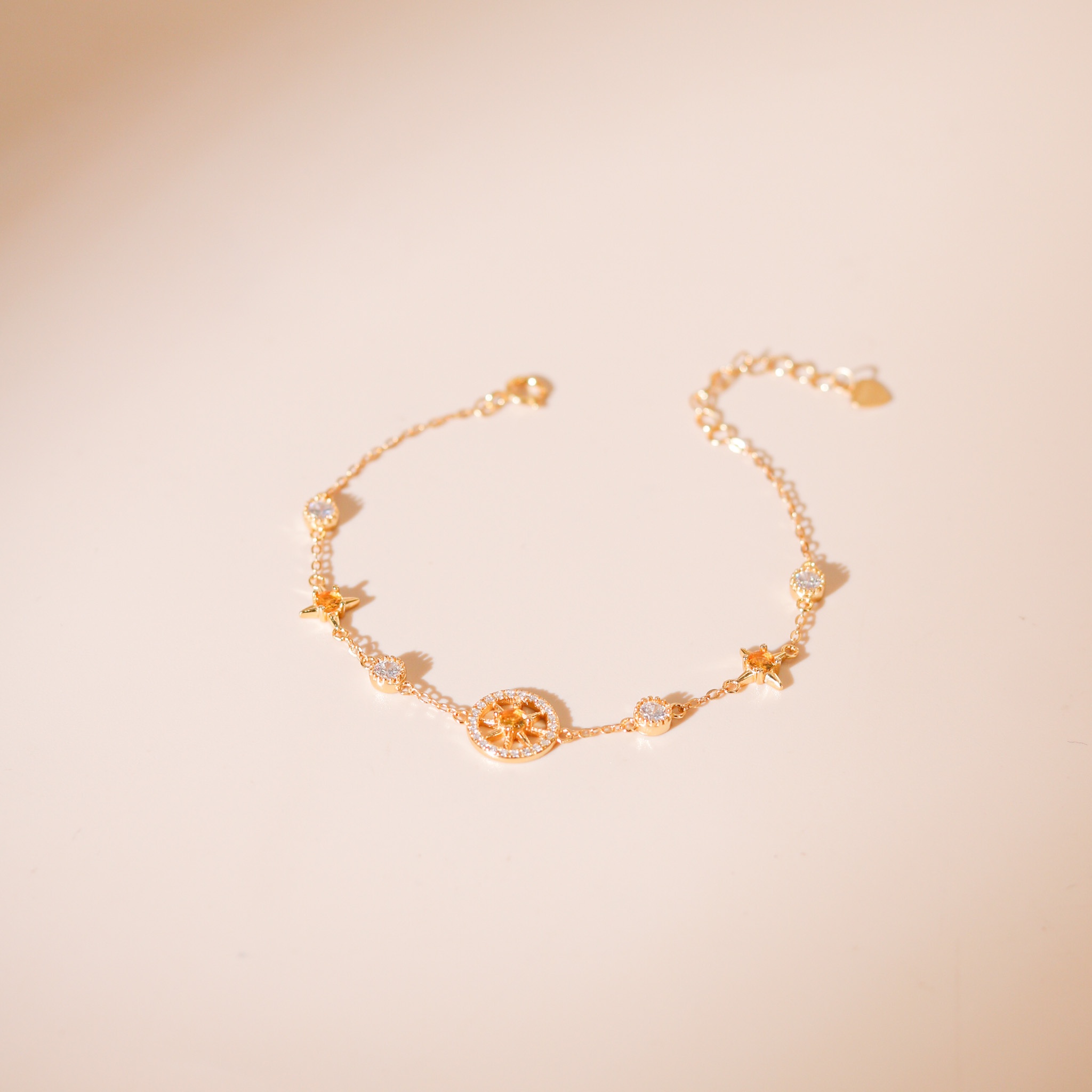 Lắc tay bạc nữ mạ vàng 14K cao cấp LAVESTA LAV169 Sunny mang năng lượng tỏa sáng, dẫn lối may mắn và thành công