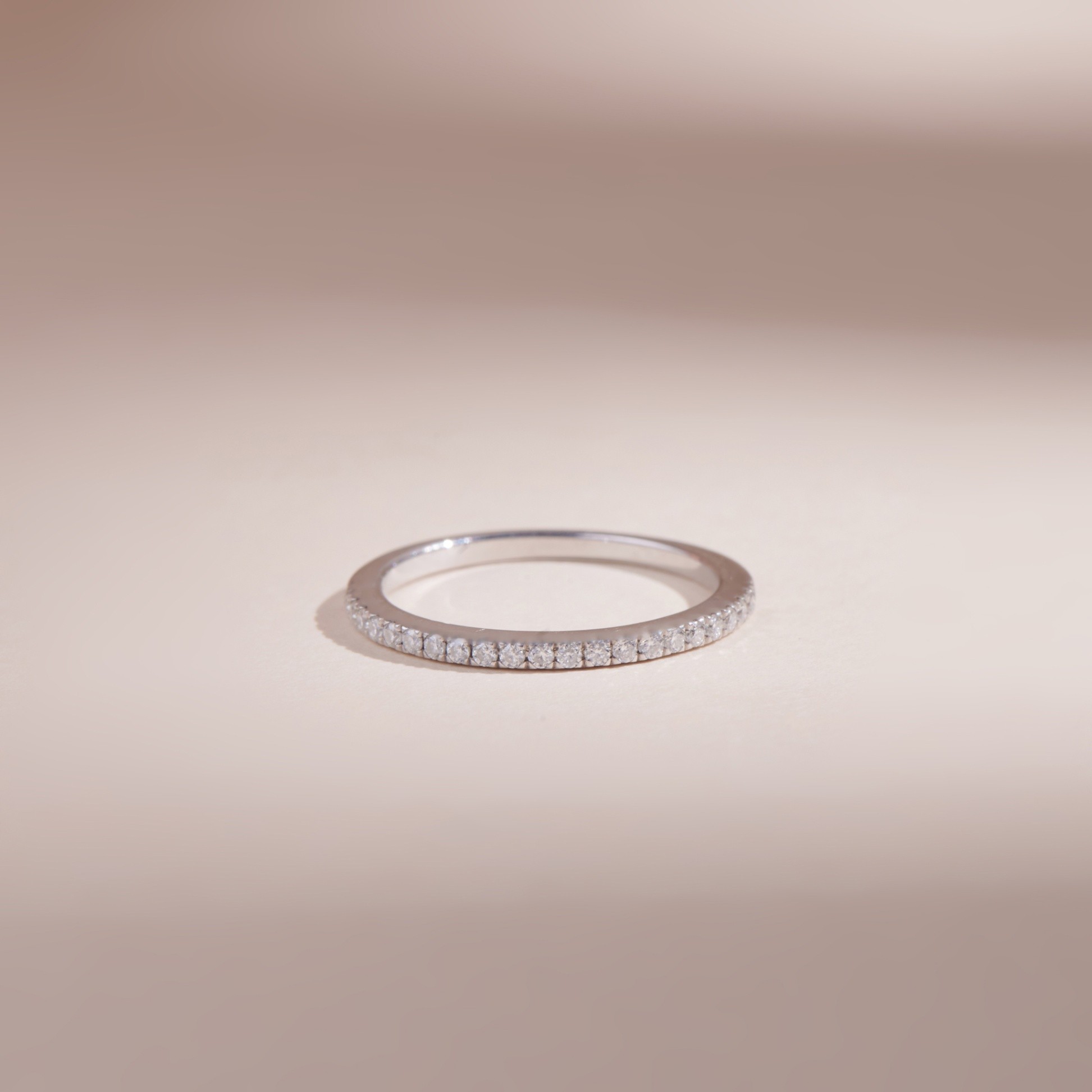 Nhẫn bạc nữ đính đá Moissanite, bạc xi bạch kim kiểm định GRA LAVESTA KC100 thiết kế đá 1 hàng thanh lịch, đẳng cấp