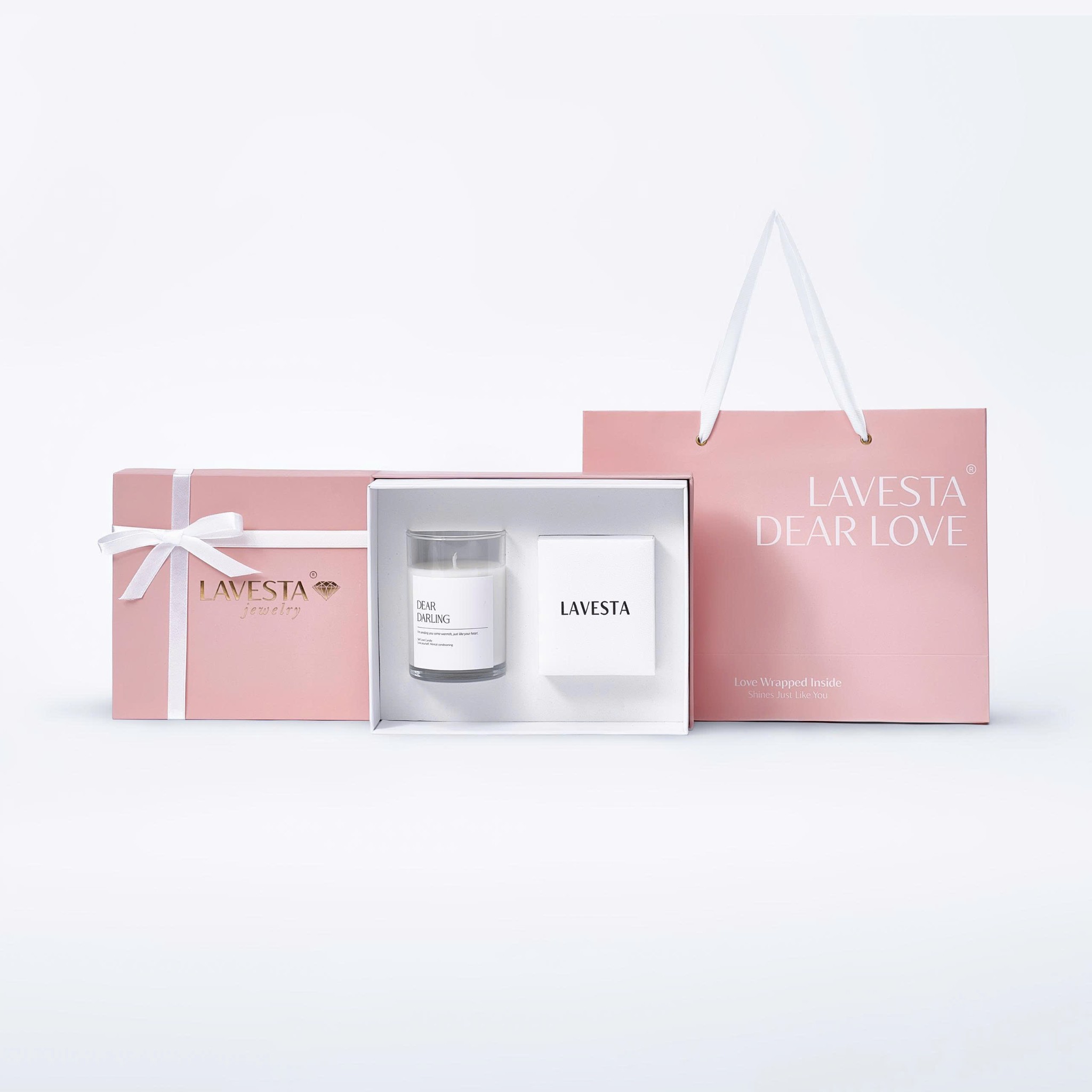 Set quà tặng trang sức dây chuyền bạc xi bạch kim cao cấp LAVESTA LAV185 Dear love - Lani