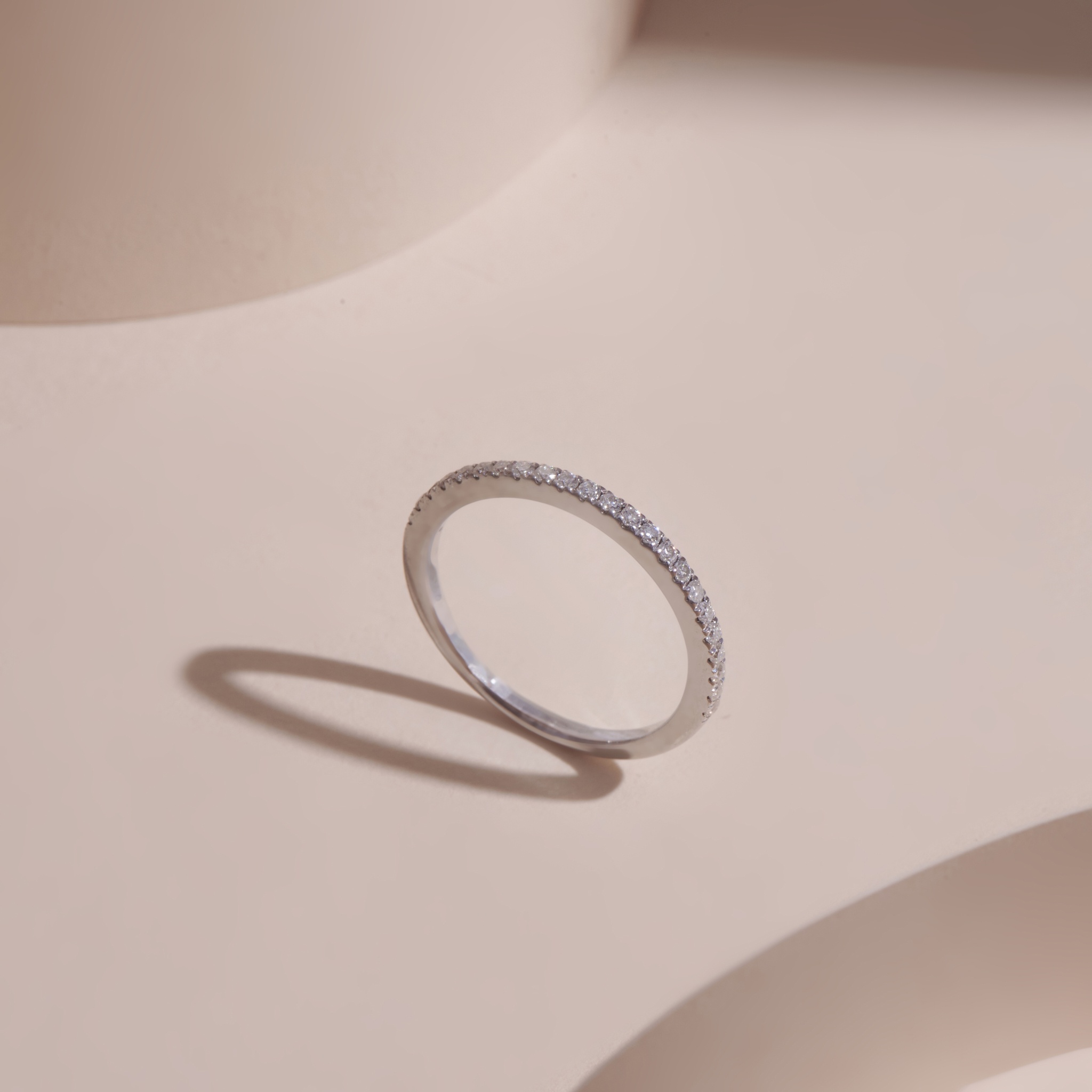 Nhẫn bạc nữ đính đá Moissanite, bạc xi bạch kim kiểm định GRA LAVESTA KC100 thiết kế đá 1 hàng thanh lịch, đẳng cấp