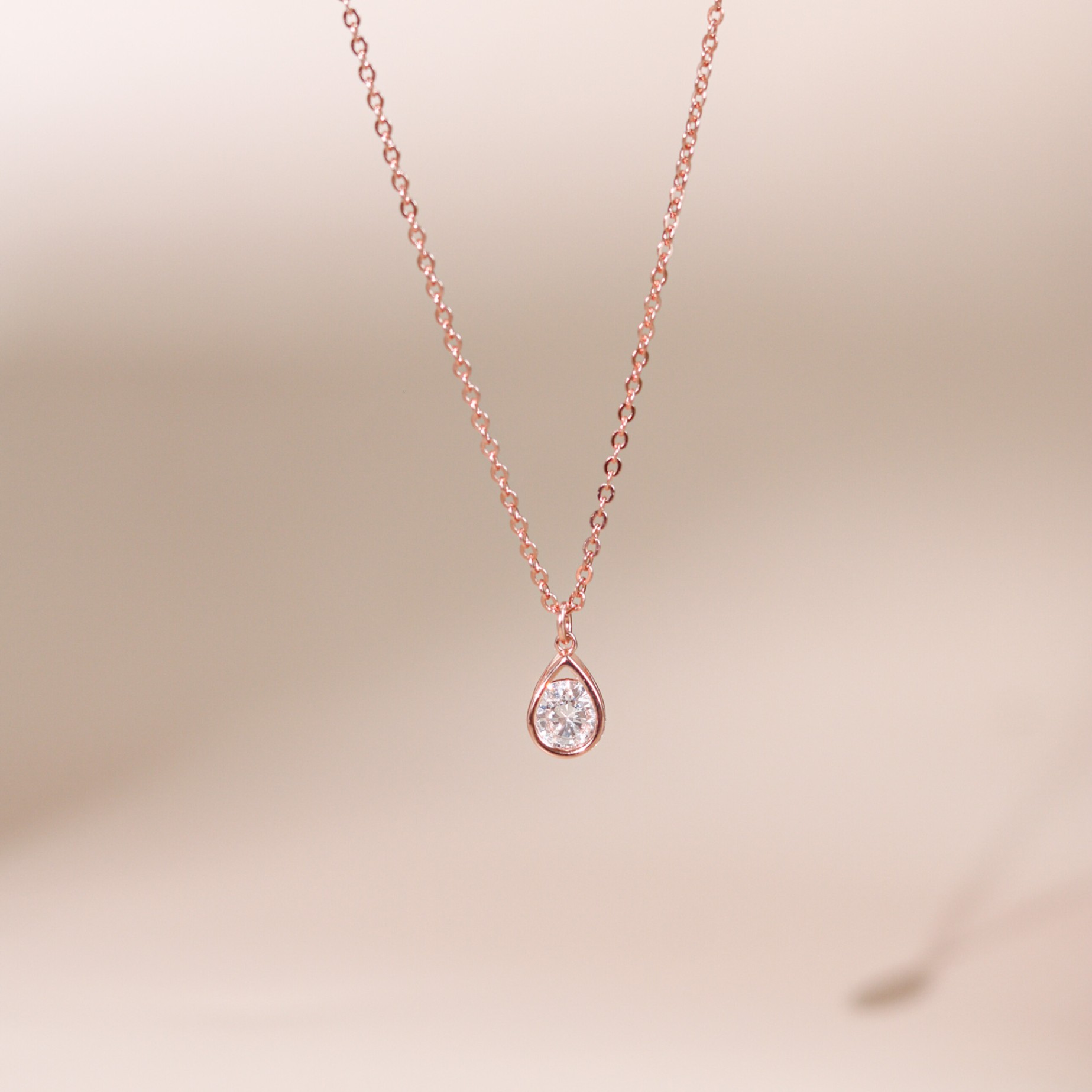 Set quà tặng trang sức dây chuyền bạc mạ vàng hồng 18K cao cấp LAV208 LAVESTA Dear love - Orichan