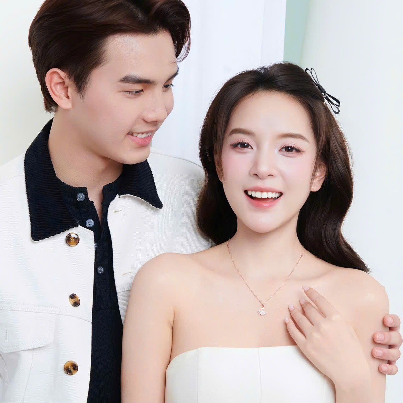 Set quà tặng trang sức dây chuyền bạc mạ vàng hồng 18K và mạ bạch kim cao cấp LAVESTA LAV204 Dear love - Eleanor