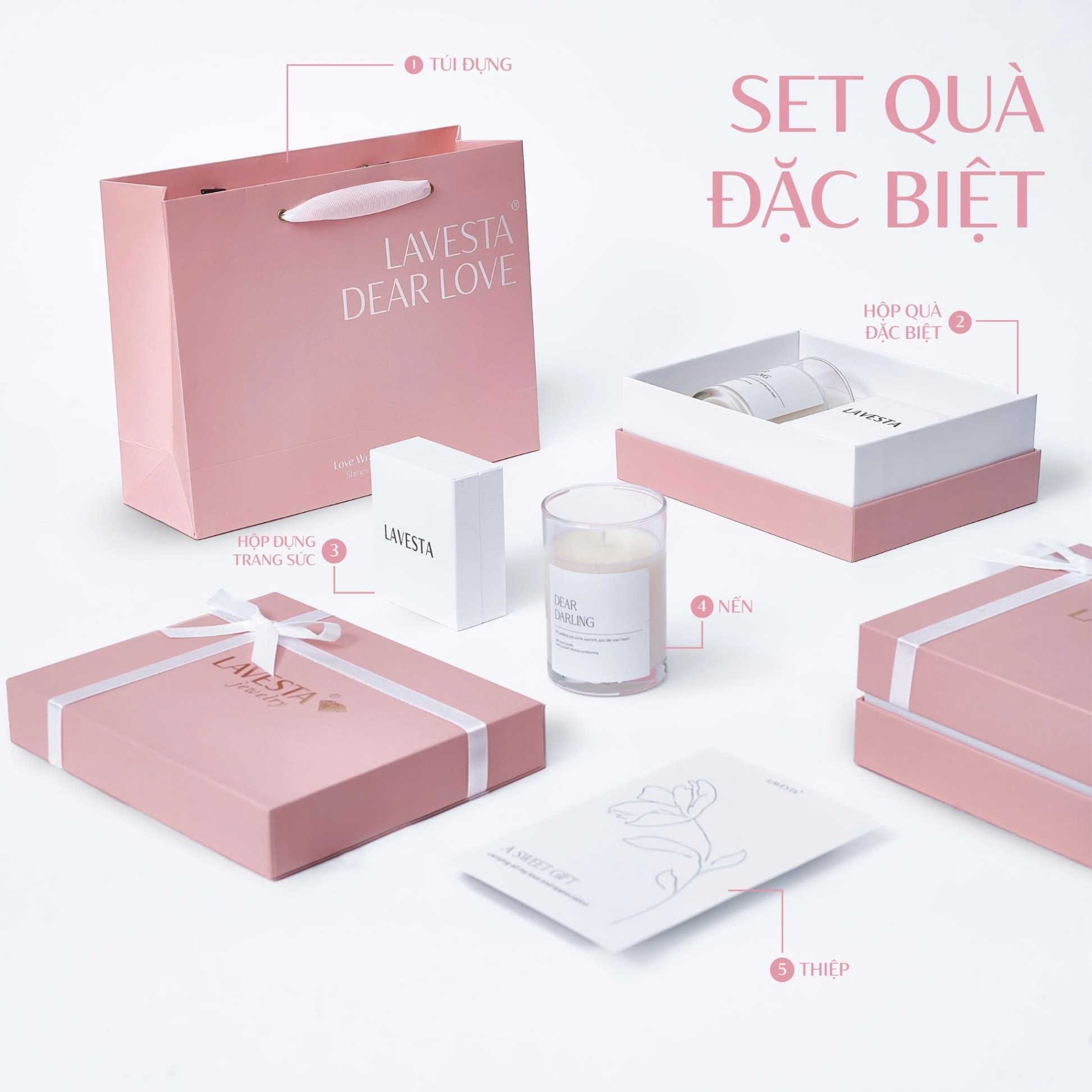 Set quà tặng trang sức lắc tay đá Moissanite 1.2ly LAVESTA KC149 Felicity