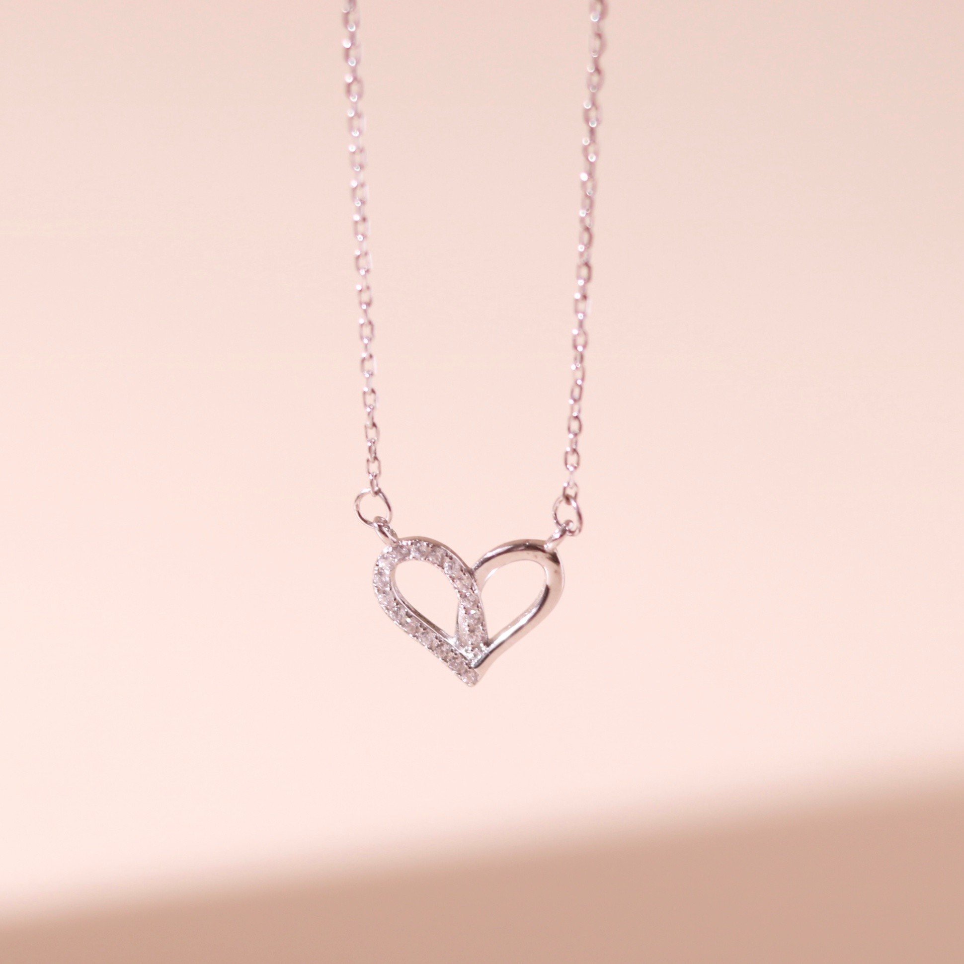 Set quà tặng trang sức dây chuyền bạc xi bạch kim cao cấp LAV210 LAVESTA Dear love - Narci