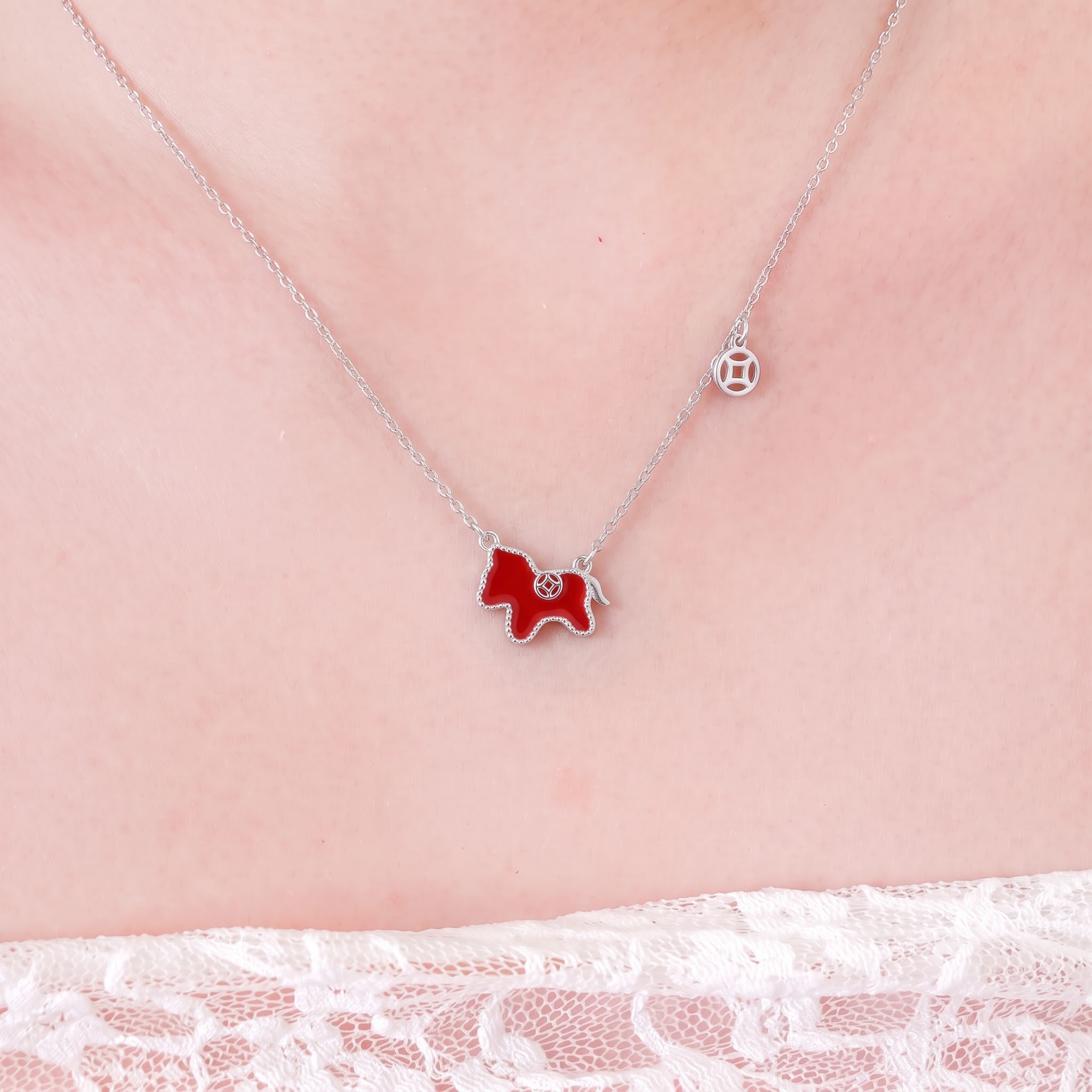 Dây chuyền bạc mạ bạch kim cao cấp LAVESTA LAV222 thiết kế ngựa Tiny Pony biểu tượng của tự do và thanh lịch