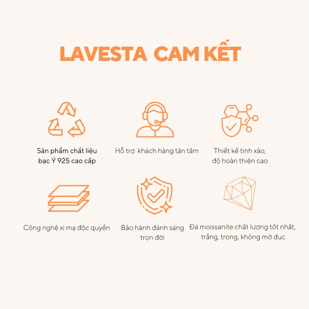 Dây chuyền nữ bạc xi bạch kim LAVESTA LAV260 Sora mặt hoa bốn cánh mang vẻ đẹp may mắn, tình yêu và sự nở rộ