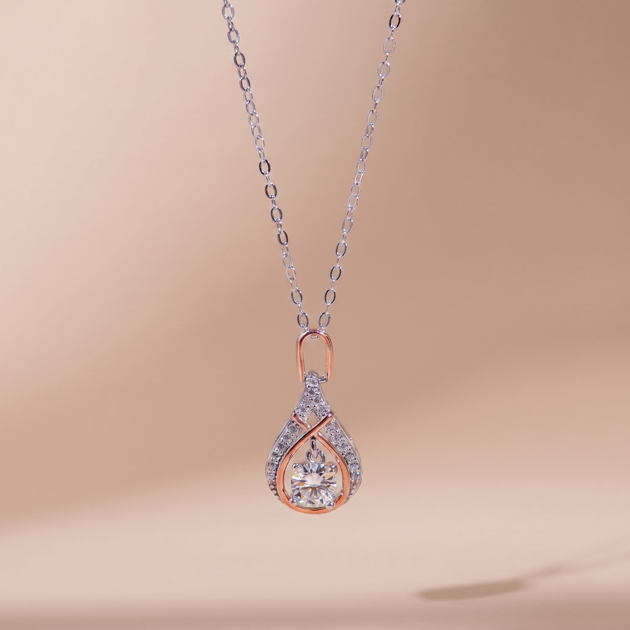 Dây chuyền nữ bạc xi bạch kim đá Moissanite 5 ly kiểm định GRA LAVESTA KC176 Juliette vẻ đẹp nữ tính, ánh sáng nội tâm