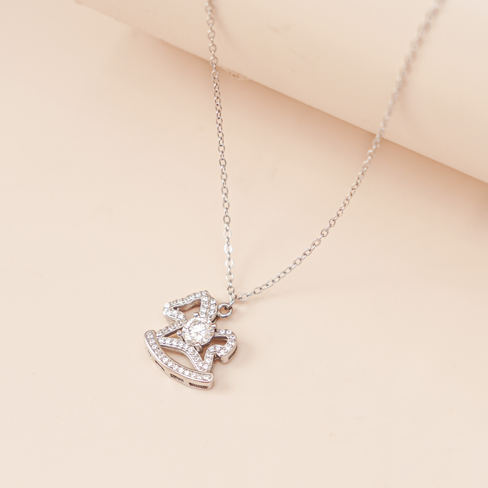 Dây chuyền nữ bạc xi bạch kim đá Moissanite LAVESTA KC164 Rocking Horse biểu tượng kí ức và ánh sáng Libertine