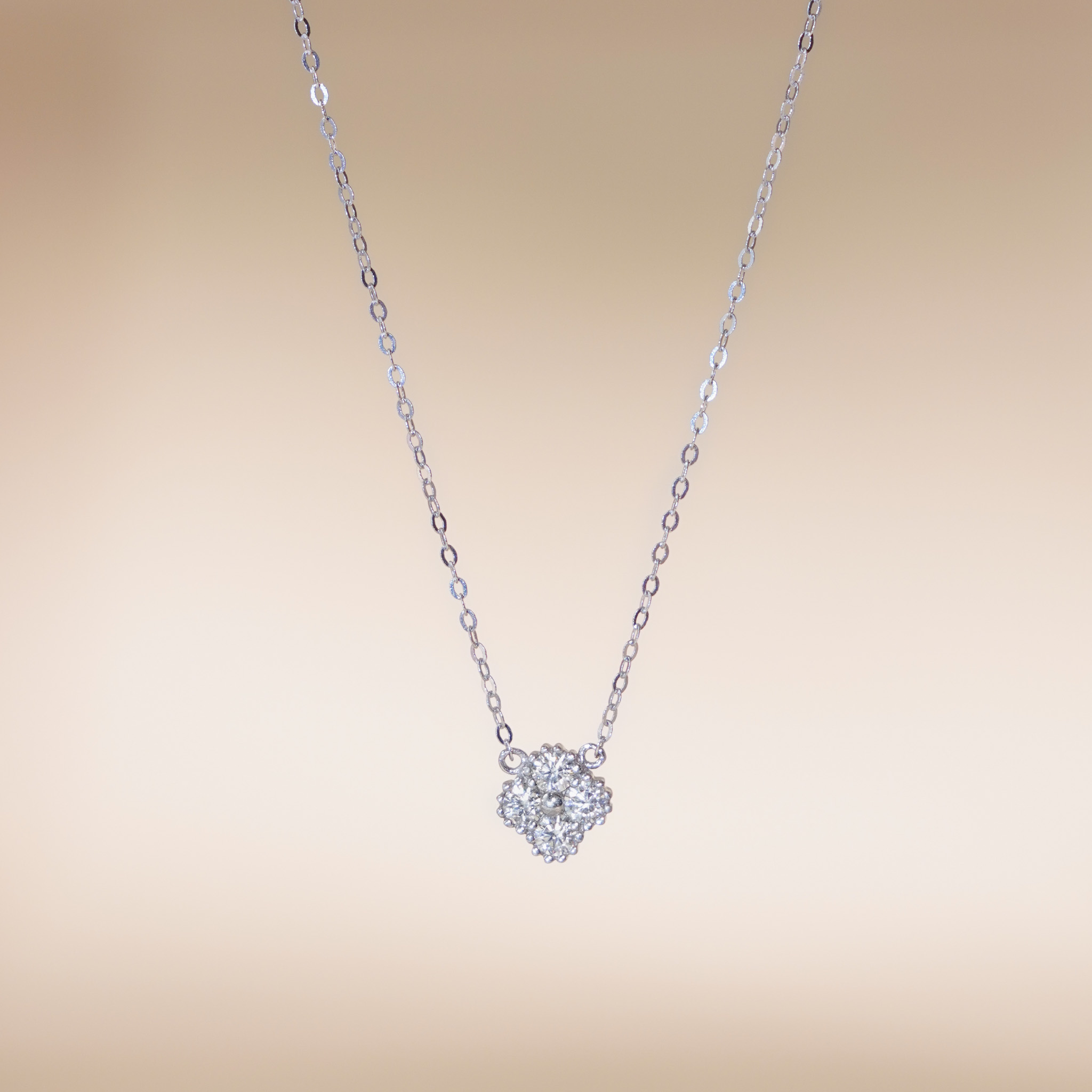 Dây chuyền nữ bạc xi bạch kim full đá Moissanite LAVESTA KC155 Mina cỏ 4 lá lấp lánh mang biểu tượng may mắn, vĩnh cửu