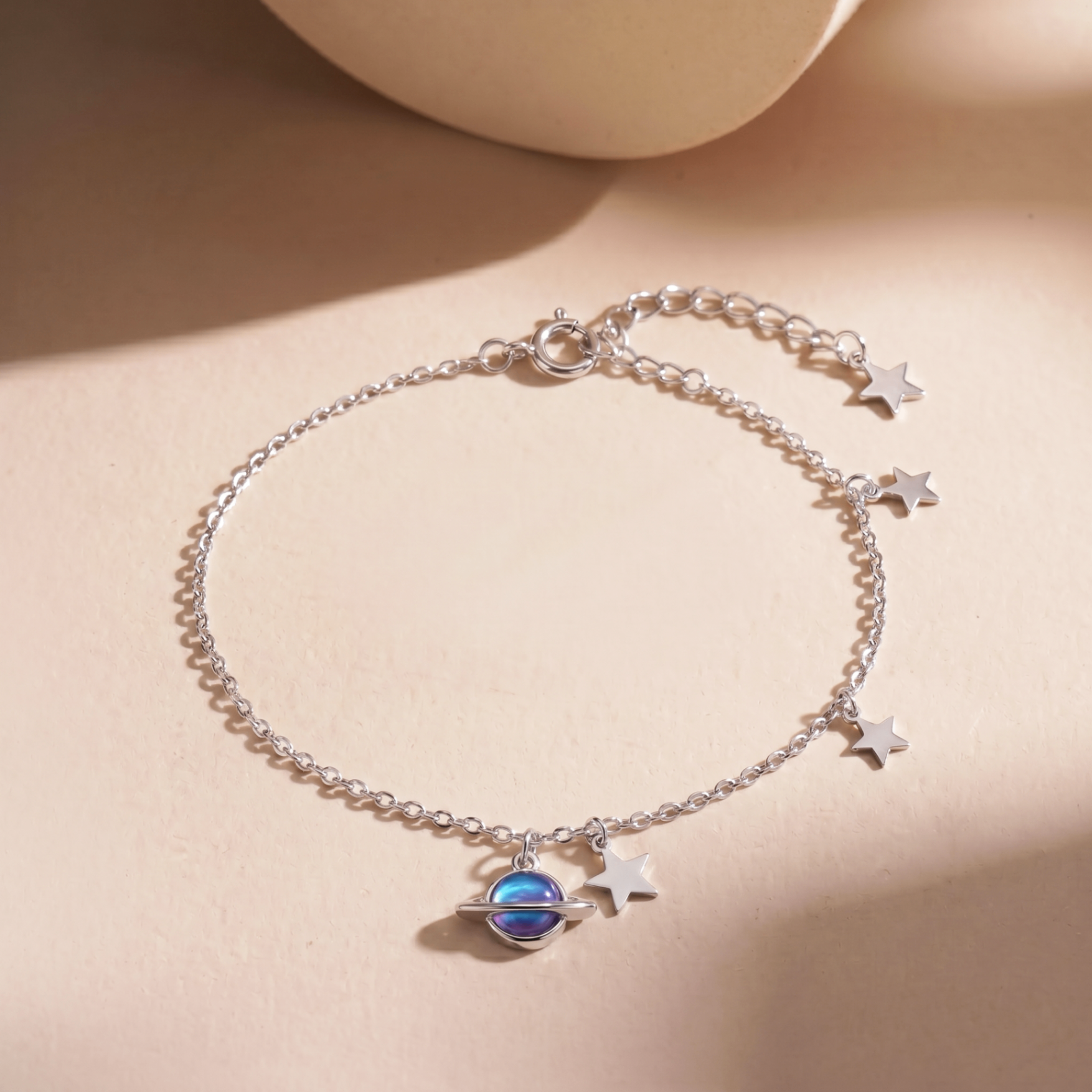 Lắc chân nữ bạc xi bạch kim cao cấp LAVESTA LAV228 Aurora thiết kế dải ngân hà mang vẻ đẹp lãng mạn, huyền bí