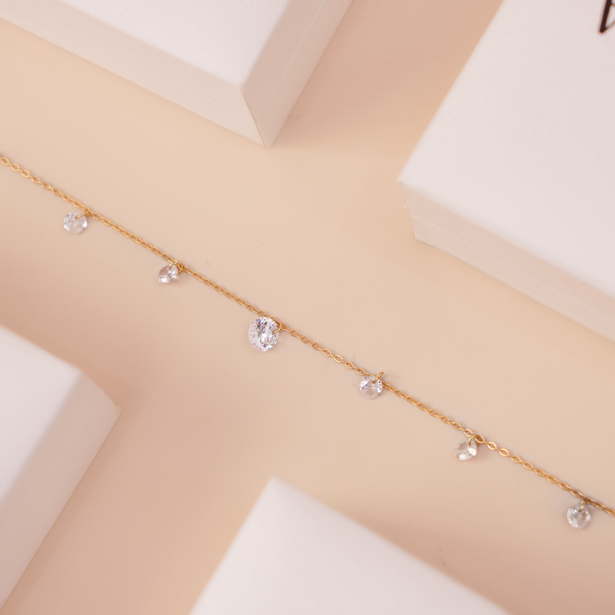 Lắc tay bạc nữ mạ vàng 14K và mạ bạch kim cao cấp LAVESTA LAV217 Gigi thiết kế giọt sáng linh anh cát tường Libertine
