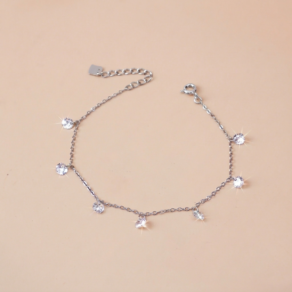 Lắc tay bạc nữ mạ vàng 14K và mạ bạch kim cao cấp LAVESTA LAV217 Gigi thiết kế giọt sáng linh anh cát tường Libertine