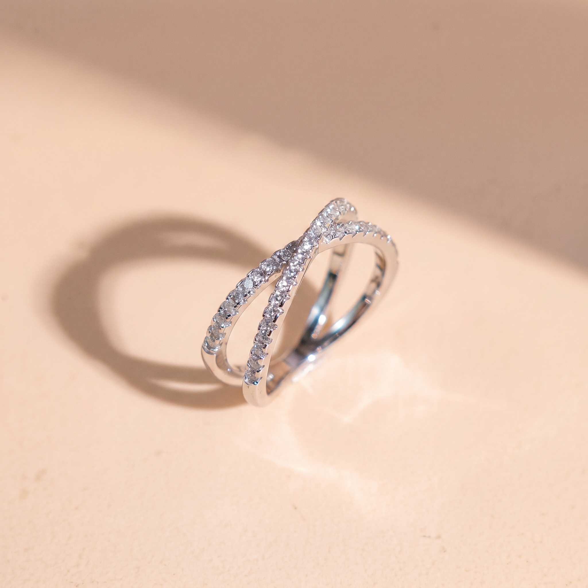 Nhẫn bạc nữ đính đá Moissanite, bạc xi bạch kim kiểm định GRA LAVESTA KC171 thanh lịch, đẳng cấp