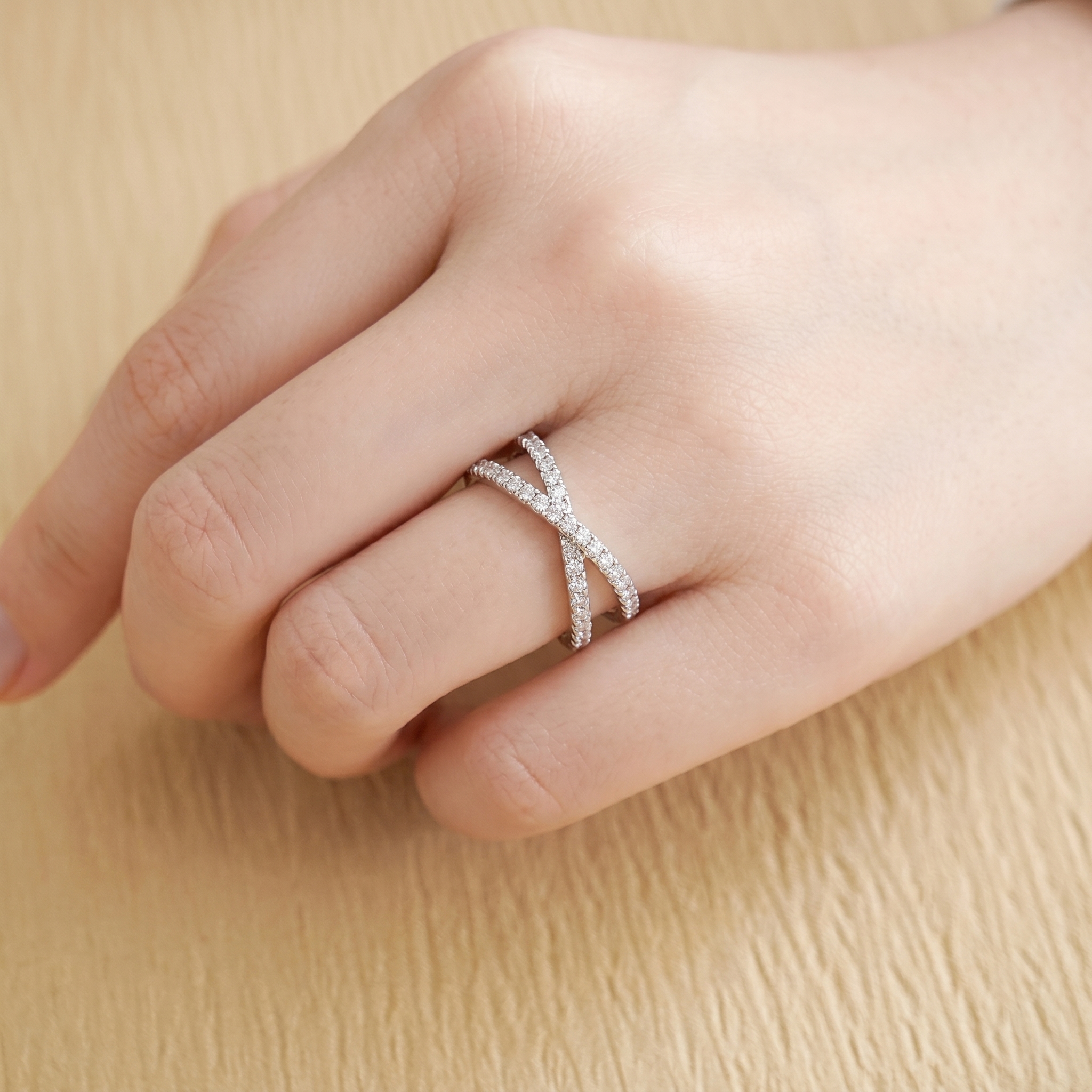 Nhẫn bạc nữ đính đá Moissanite, bạc xi bạch kim kiểm định GRA LAVESTA KC171 thanh lịch, đẳng cấp