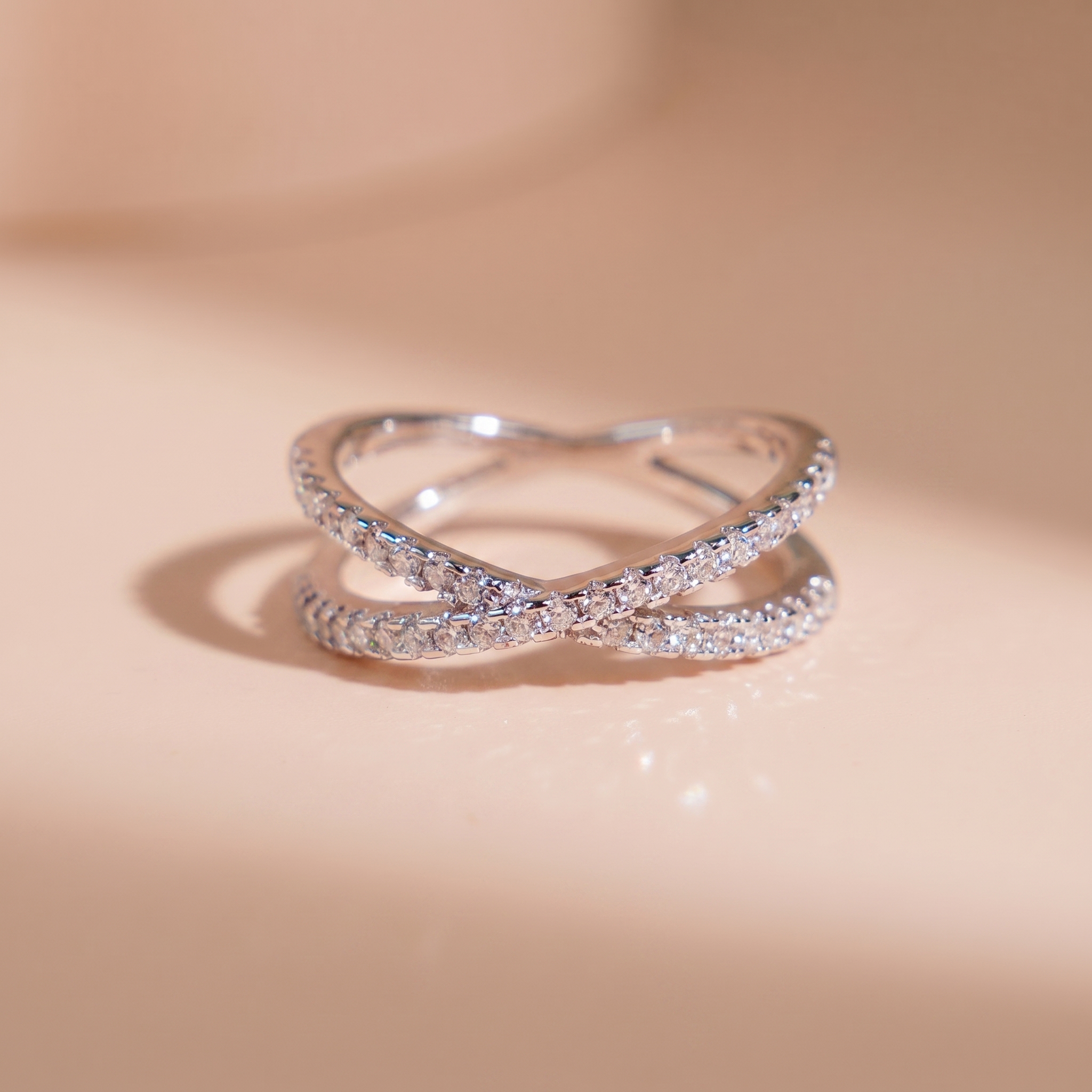 Nhẫn bạc nữ đính đá Moissanite, bạc xi bạch kim kiểm định GRA LAVESTA KC171 thanh lịch, đẳng cấp