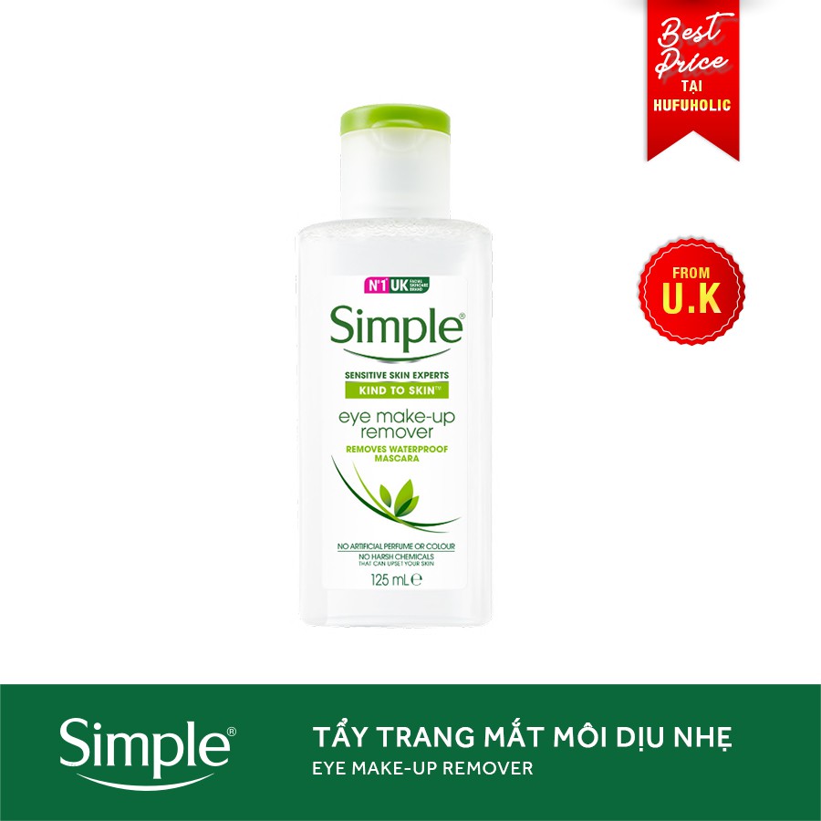 SIMPLE - Tẩy trang mắt môi Eye Make-Up Remover