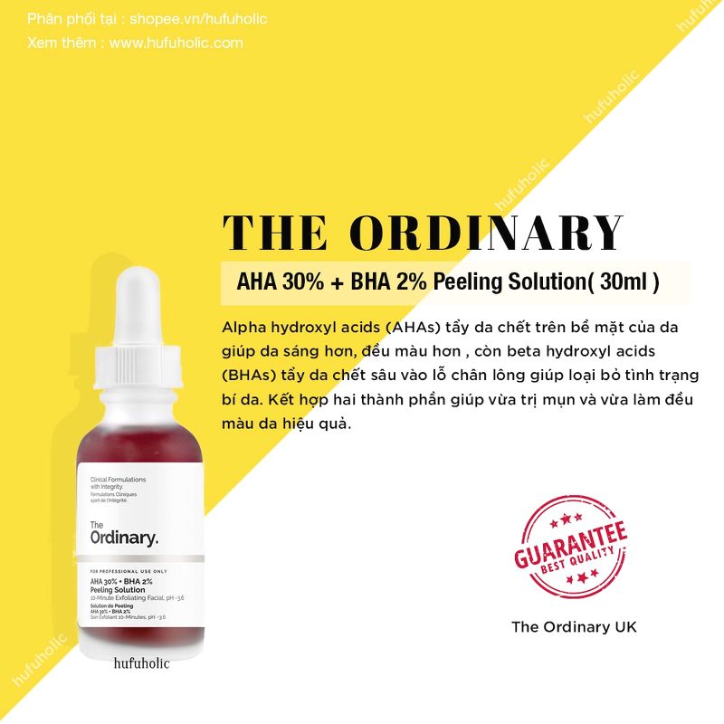 THE ORDINARY - Tẩy da chết hoá học AHA 30% + BHA 2% Peeling Solution