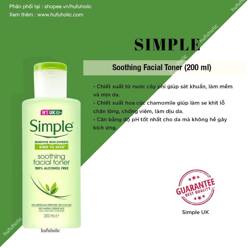 SIMPLE - Toner dịu da Soothing Facial Toner