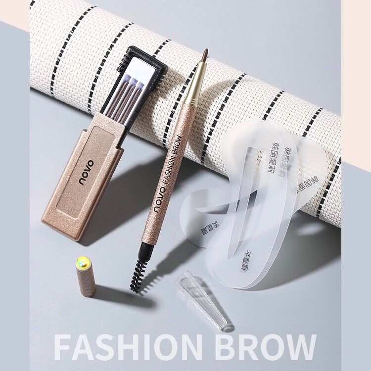 NOVO - Bút kẻ mày kèm khuôn Fashion Brow