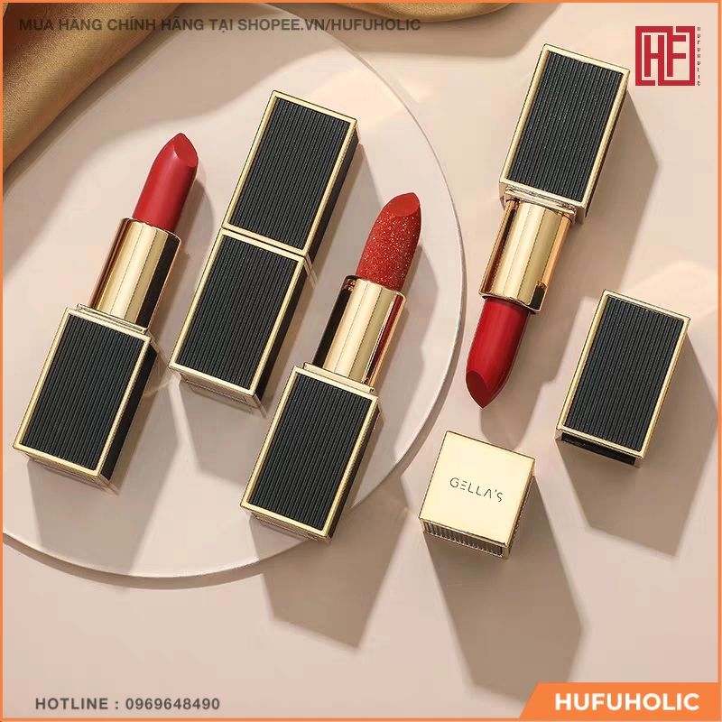 GELLAS - Son thỏi vỏ đen Dazzling Pretty Lipstick