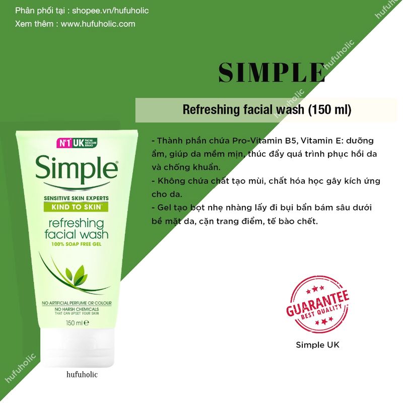 SIMPLE - Sữa rửa mặtRefreshing Facial Wash